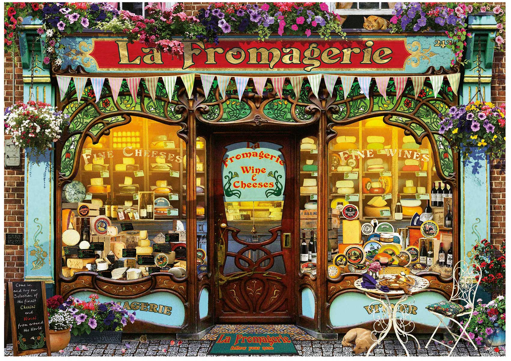 Educa 2000-teiliges Puzzle „Der Feine Käseladen“ – 96x68 Cm, Inkl. Kleber, Ab 14 Jahren