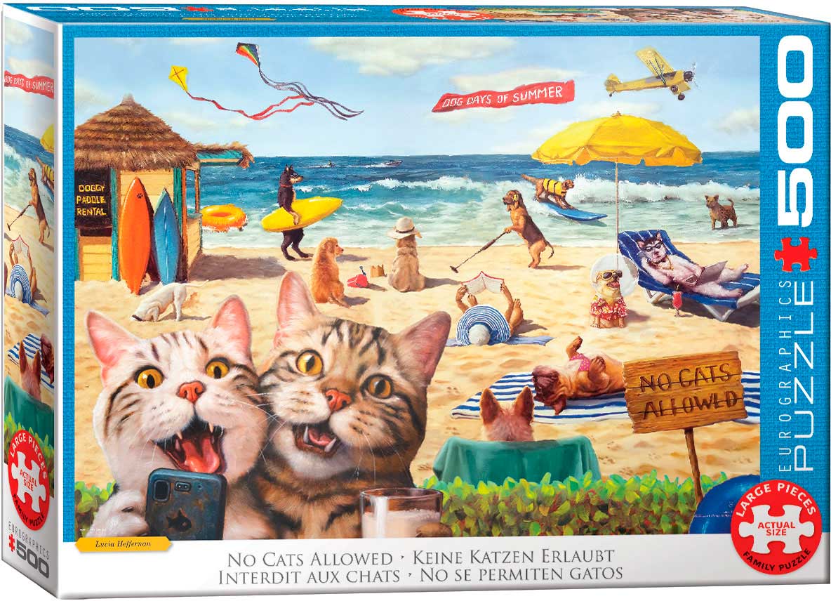 Cat Cafe & Dog Park Doppelseitiges Puzzle – 500 Teile Mit Suchspiel & Sortierer