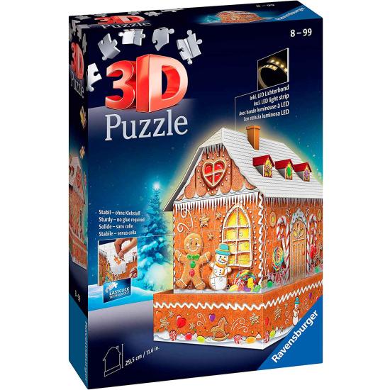 Ravensburger 3D-Puzzle Lebkuchenhaus mit LED aus 216 Teilen