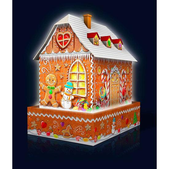 Ravensburger 3D-Puzzle Lebkuchenhaus mit LED aus 216 Teilen