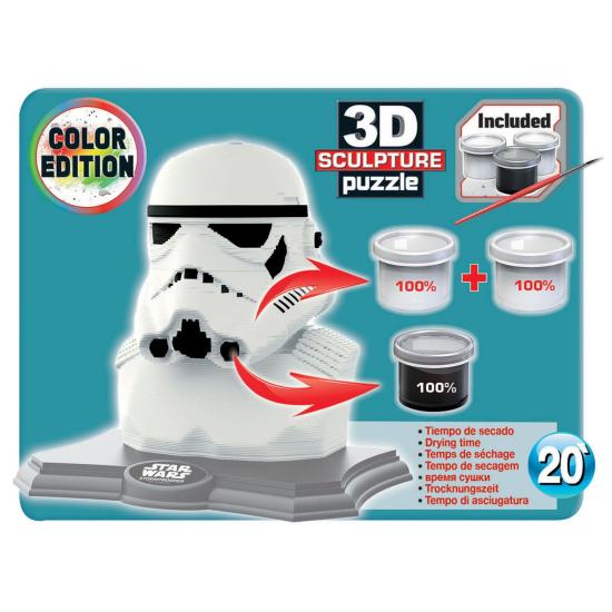 3D-Puzzle-Skulptur Farbe Stormtrooper mit 160 Teilen