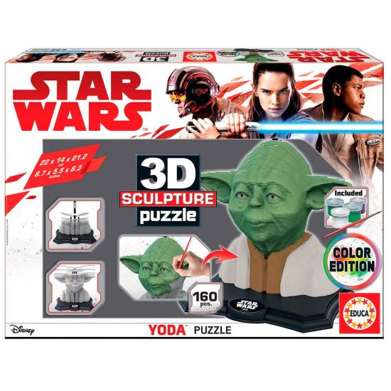 3D-Puzzle-Skulptur Farbe Yoda Star Wars 160 Teile