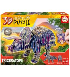 Educa 3D-Puzzle Triceratops-Kreatur mit 67 Teilen