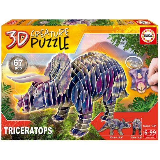 Educa 3D-Puzzle Triceratops-Kreatur mit 67 Teilen Educa 3D-Puzzle Triceratops-Kreatur mit 67 Teilen