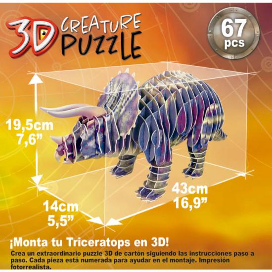 Educa 3D-Puzzle Triceratops-Kreatur mit 67 Teilen Educa 3D-Puzzle Triceratops-Kreatur mit 67 Teilen