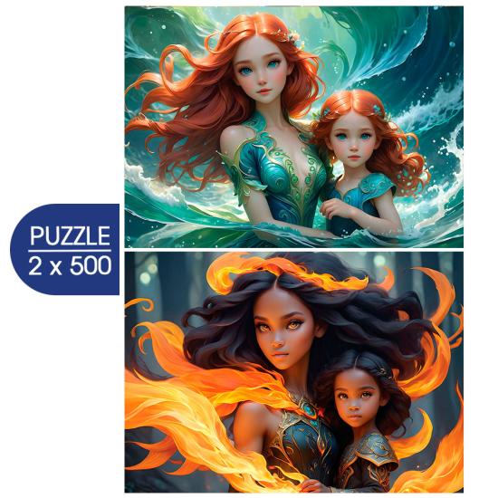 Puzzle Alipson Wasser und Feuer 2x500 Teile