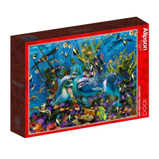 Alipson Delphin-Schatzboot-Puzzle 1000 Teile Alipson Delphin-Schatzboot-Puzzle 1000 Teile