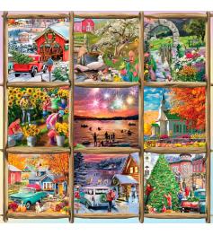 Alipson Puzzle Neun Jahreszeitenszenen mit 1000 Teilen