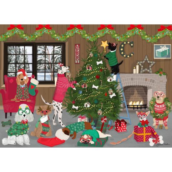 Puzzle Alipson Weihnachtshunde Dekorieren 500 Teile