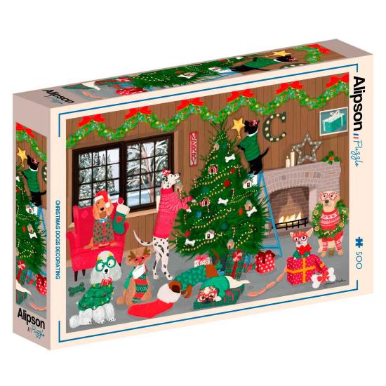 Puzzle Alipson Weihnachtshunde Dekorieren 500 Teile