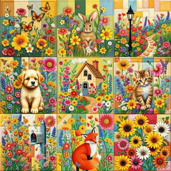 Puzzle Alipson Neun-Patch-Quilt 1000 Teile