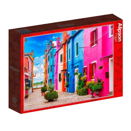 Puzzle Alipson Buranos Farbenfrohe Gasse 500 Teile