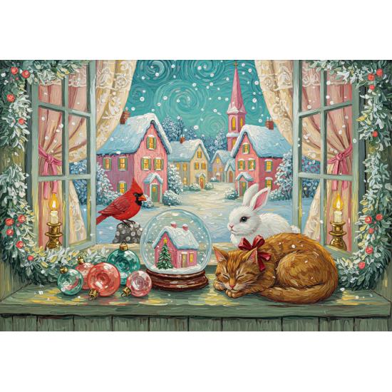 Puzzle Alipson Weihnachtsfenster 1000 Teile
