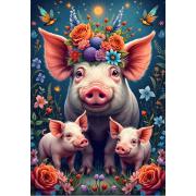 Puzzle Alipson Schweinefamilie Beim Spaziergang 1000 Teile