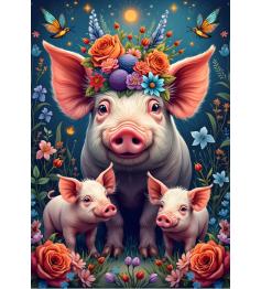 Puzzle Alipson Schweinefamilie Beim Spaziergang 1000 Teile