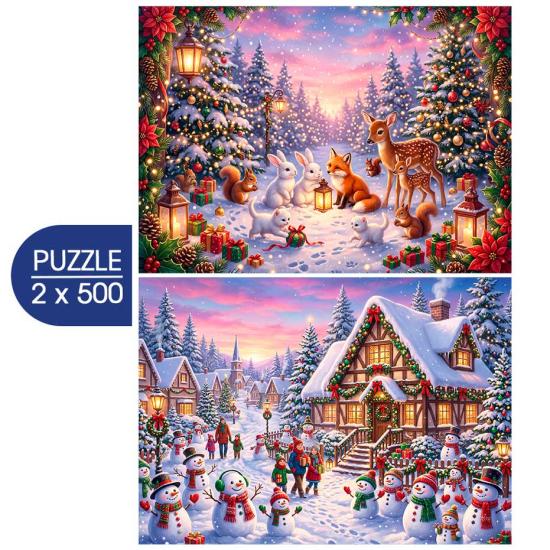 Puzzle Alipson 2 Rätsel – Frohe Weihnachten 2x500 Teile