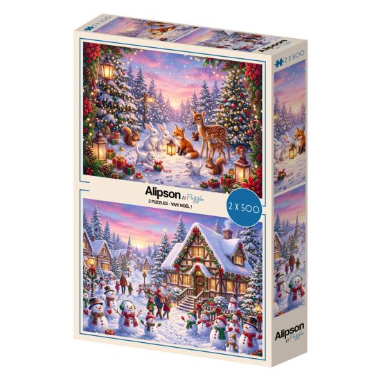 Puzzle Alipson 2 Rätsel – Frohe Weihnachten 2x500 Teile