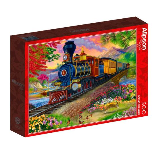Alipson Puzzle Landschaft mit Lokomotive 500 Teile