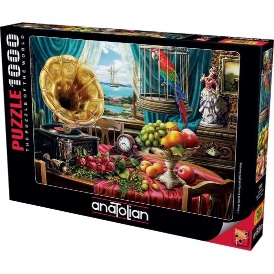 Anatolisches Puzzle Stillleben mit Früchten und Grammophon 1000