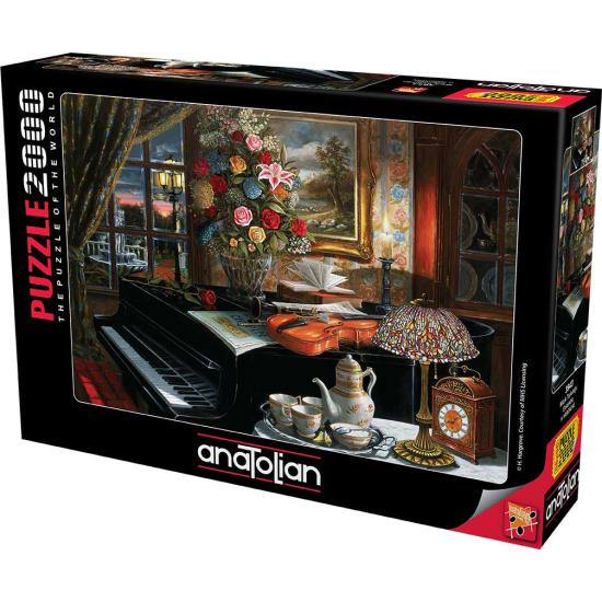 Anatolisches Stillleben-Puzzle Klavier, Violine und Blumen 2000
