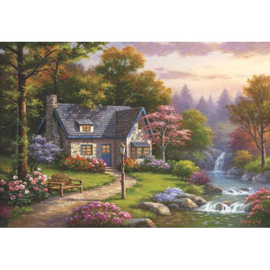 Anatolisches Puzzle Hütte und Wasserfall im Río de Piedras mit 2