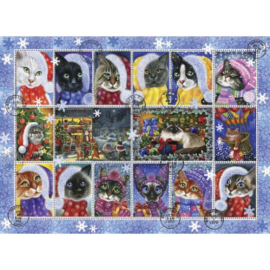Anatolisches Puzzle Weihnachtskollektion Katzenstempel 1000 Teil Anatolisches Puzzle Weihnachtskollektion Katzenstempel 1000 Teil