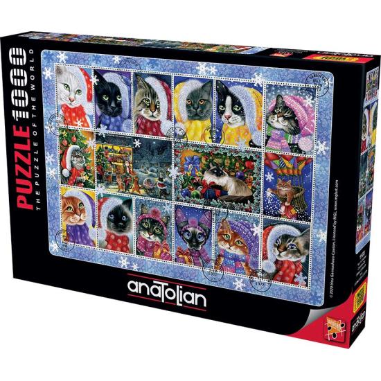 Anatolisches Puzzle Weihnachtskollektion Katzenstempel 1000 Teil Anatolisches Puzzle Weihnachtskollektion Katzenstempel 1000 Teil