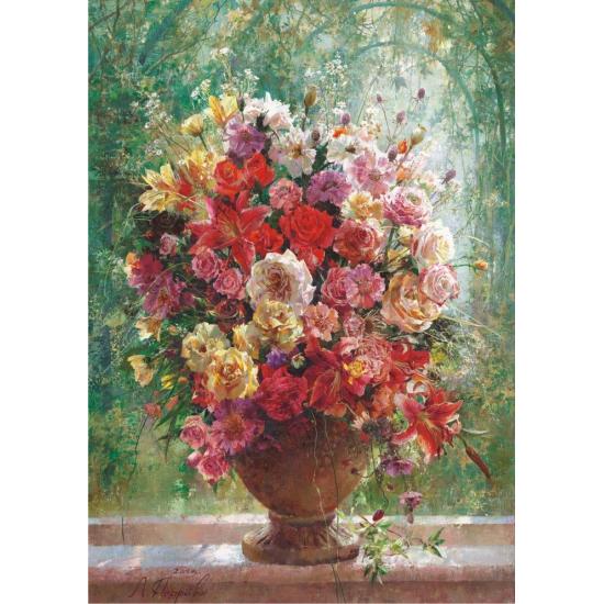 Anatolisches Puzzle Vase mit Rosen in der Sonne 1500 Teile