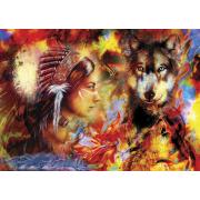 Anatolisches Puzzle Indische Frau und der Wolf 1500 Teile