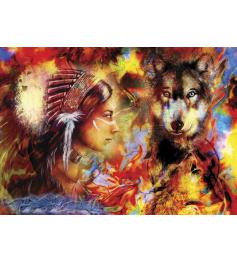 Anatolisches Puzzle Indische Frau und der Wolf 1500 Teile