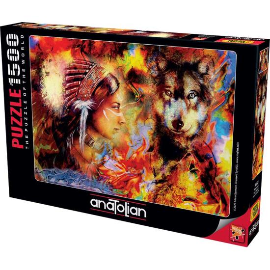 Anatolisches Puzzle Indische Frau und der Wolf 1500 Teile