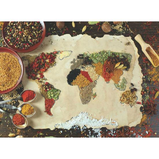Anatolische Puzzle-Weltkarte mit Gewürzen 1000 Teile Anatolische Puzzle-Weltkarte mit Gewürzen 1000 Teile