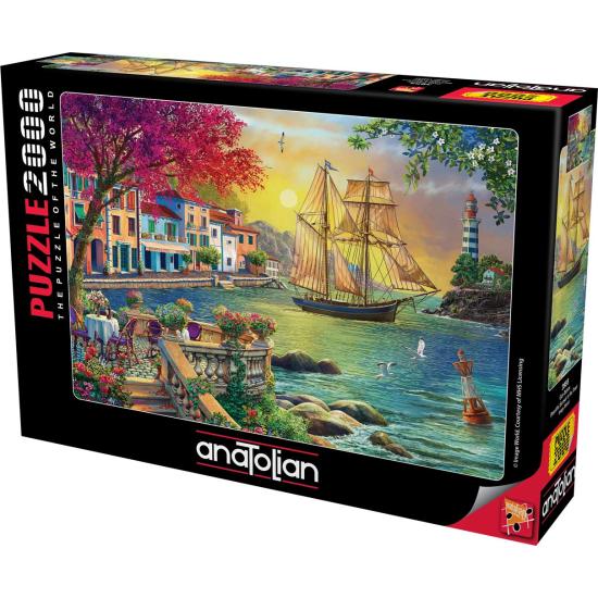 Wunderschönes anatolisches Küstensonnenuntergang-Puzzle, 2000 Te