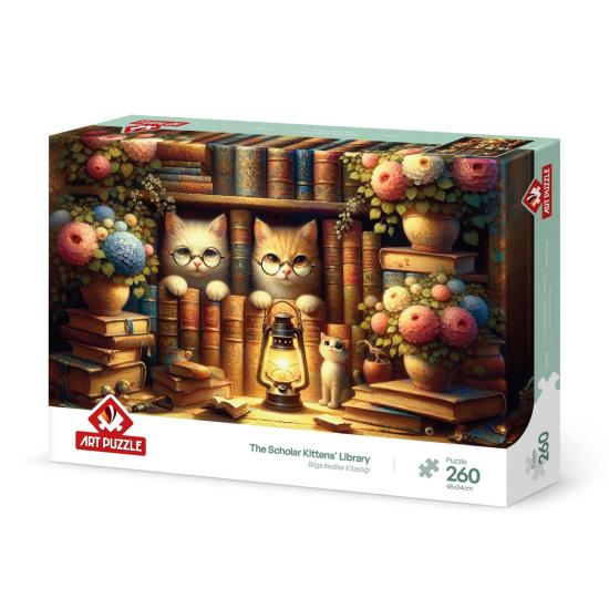 Puzzle Art Puzzle Bibliothek der weisen Katzen 260 Teile