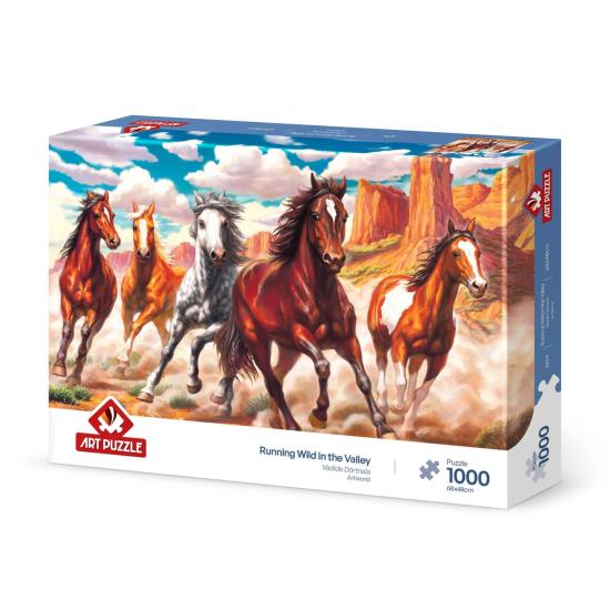 Puzzle Art Puzzle Pferde frei im Tal von 1000 Fuß