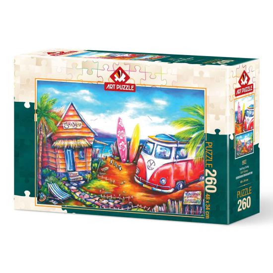 Puzzle Art 260-teiliges Surfercamp-Puzzle