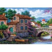 Puzzle Art Puzzle Kanal mit Blumen 500 Teile