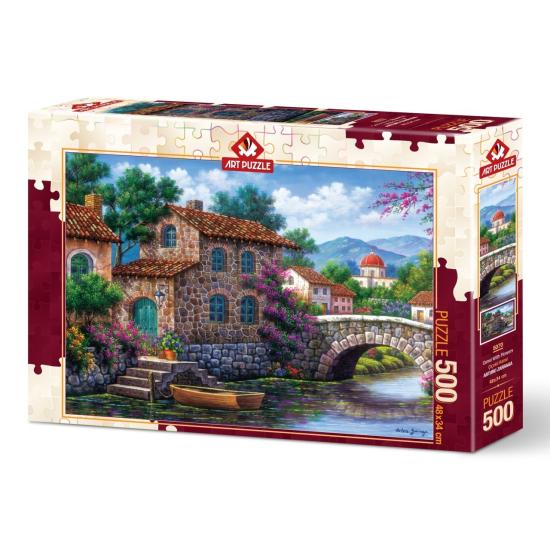 Puzzle Art Puzzle Kanal mit Blumen 500 Teile