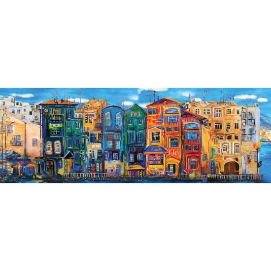 Puzzle Art Panorama Buntes Stadtpuzzle mit 1000 Teilen