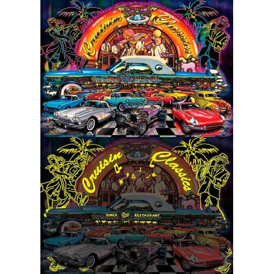 Puzzle Art Neon Classic Cars Puzzle 1000 Teile