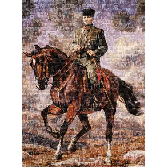 Puzzle Art Puzzle Collage von Mustafa Kemal zu Pferd von 1000 Pi