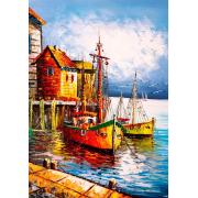 Puzzle Art Puzzle Der orangefarbene Hafen mit 500 Teilen