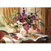 Puzzle Art Corner of Art and Flowers Puzzle 1000 Teile