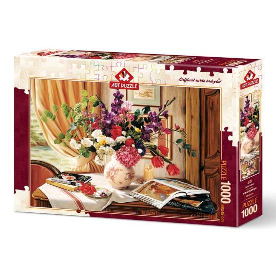 Puzzle Art Corner of Art and Flowers Puzzle 1000 Teile