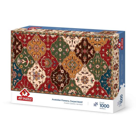 Puzzle Art Puzzle Anatolische Blumen, Teppichdesign 1000 Teile