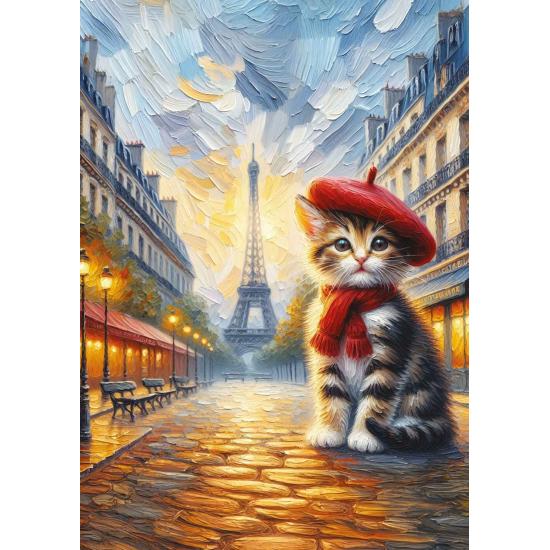 Puzzle Art Puzzle Künstlerkatze in Paris 260 Teile