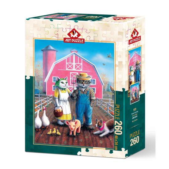 Puzzle Art 260-teiliges Katzenfarm-Puzzle