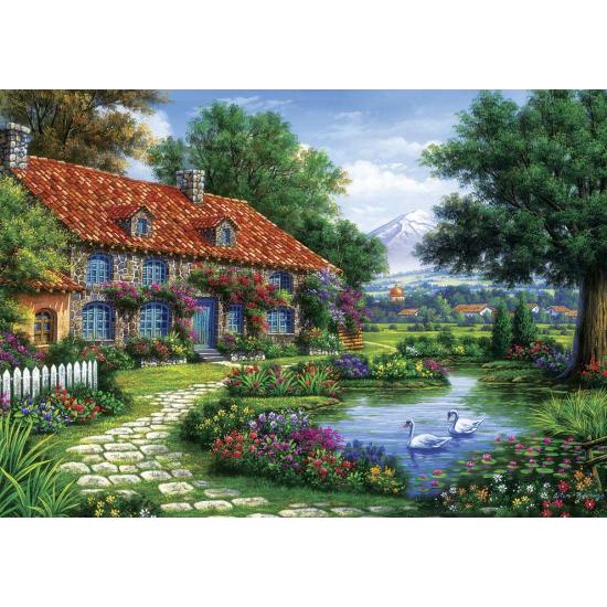 Puzzle Art Puzzle Garten mit Schwänen mit 1500 Teilen