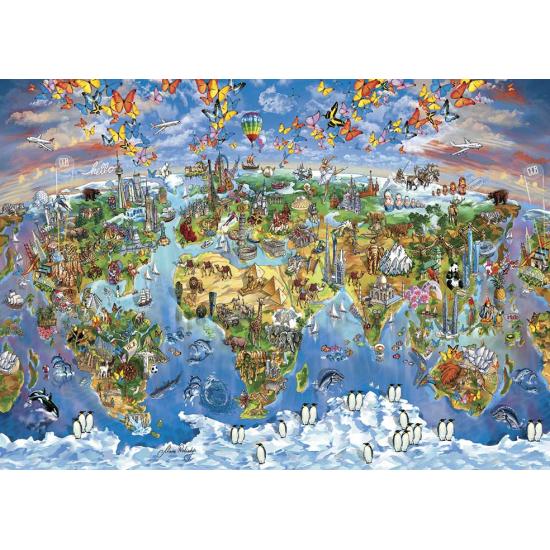 Puzzle Art Puzzle Weltkarte voller Farbe mit 260 Teilen