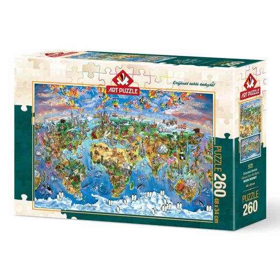 Puzzle Art Puzzle Weltkarte voller Farbe mit 260 Teilen